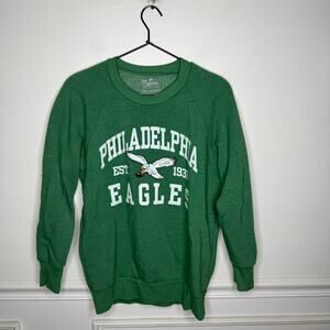 Majestic NFL Philadelphia Eagles Football Kelly Green Crewneck Sweatshirt Mens S